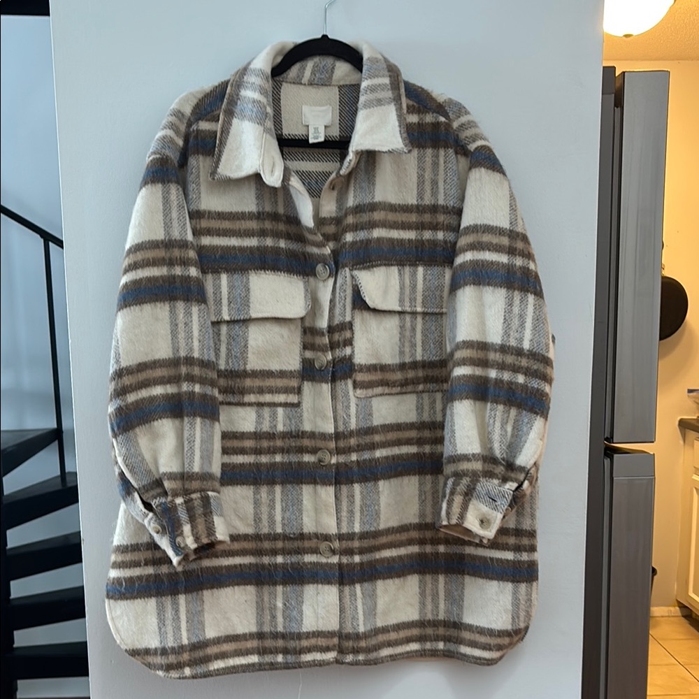 Plaid Button-Up Coat
